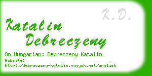 katalin debreczeny business card